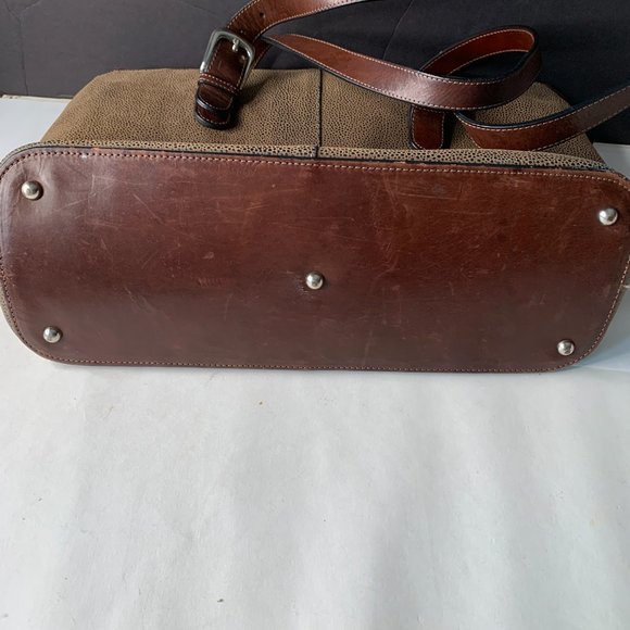 JACK GEORGES' USA HIGH QUALITY  BAG BRIEFCASE ORGANIZER TOTE GREEN Pebbled Suede - Picture 10 of 16